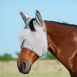 Patterned Crusader Fly Mask- Standard With Ears - Pony