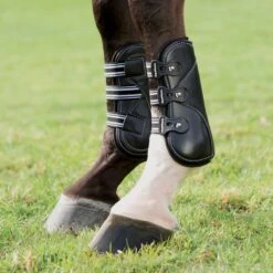 EquiFit D-Teq Open Front Boots -Lemieux Store 21386 black onhorse 1