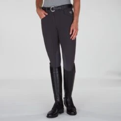 Piper Winter Softshell Breeches By SmartPak - Knee Patch -Lemieux Store 24847 charcoal bom 0206