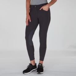 Piper Winter Softshell Breeches By SmartPak - Knee Patch -Lemieux Store 24847 charcoal bom 0229 1