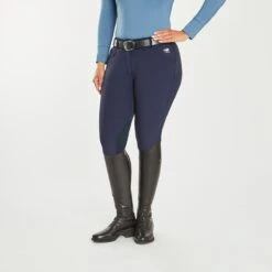 Piper Winter Softshell Breeches By SmartPak - Knee Patch -Lemieux Store 24847 navy 1