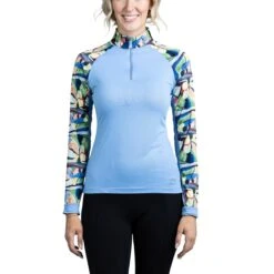 Kastel Signature 1/4 Zip Sun Shirt - Clearance! -Lemieux Store 25122 blueabstract 1