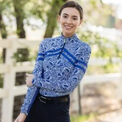 Kastel Signature 1/4 Zip Sun Shirt - Clearance! -Lemieux Store 25122 blueleaves l1