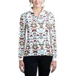 Kastel Signature 1/4 Zip Sun Shirt - Clearance! -Lemieux Store 25122 creambutterfly 1