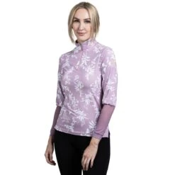 Kastel Signature 1/4 Zip Sun Shirt - Clearance! -Lemieux Store 25122 lilacfloral 2