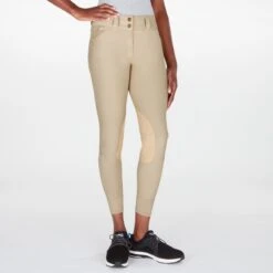 Piper Classic Show Low-Rise Breeches By SmartPak - Knee Patch -Lemieux Store 25633 tan boma 1585