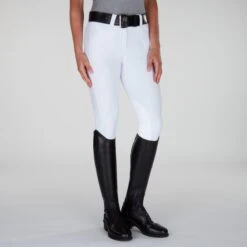 Piper Classic Show Low-Rise Breeches By SmartPak - Knee Patch -Lemieux Store 25633 white bom 1649