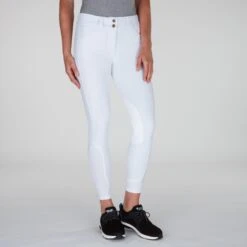Piper Classic Show Low-Rise Breeches By SmartPak - Knee Patch -Lemieux Store 25633 white bom 1666