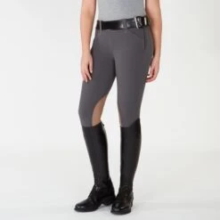Piper Tan Patch Low-Rise Side Zip Breeches By SmartPak -Lemieux Store 27140 charcoaltanpatch bom 0586