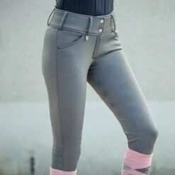 Horze Grand Prix Thermo Silicone Full Seat Breeches - Clearance! -Lemieux Store 27554 castlerock front lifestyle