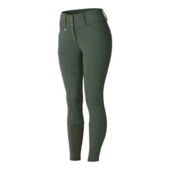 Horze Grand Prix Thermo Silicone Full Seat Breeches - Clearance! -Lemieux Store 27554 thymegreen front