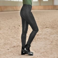 Horze Daniela Women's Silicone Full Seat Breeches -Lemieux Store 28936 black onmodel