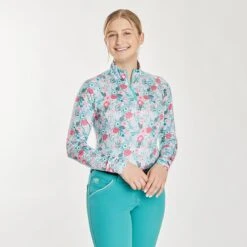 Piper SmartCore™ Long Sleeve ¼ Zip Sun Shirt- Clearance! -Lemieux Store 29332 multifloral 1