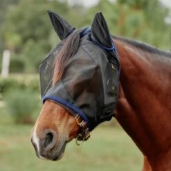 SmartPak Fine Mesh Fly Mask -Lemieux Store 31294 blacknavy onhorse 1