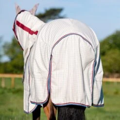 Rambo® Optimo Supreme Summer Turnout Sheet -Lemieux Store 31646 navycheckcherry 3