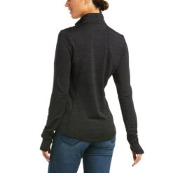 Ariat Gridwork 1/4 Zip Baselayer -Lemieux Store 32207 black back