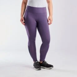 Kerrits Thermo Tech Full Leg Tight - Knee Patch - Clearance! -Lemieux Store 32431 blackberry black 6288