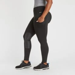 Kerrits Fleece Lite II Tights - Knee Patch -Lemieux Store 32432 black 4