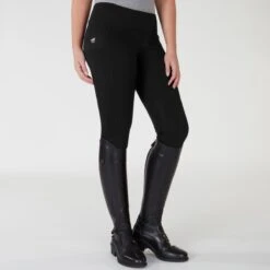 Piper Mid-Weight Tights By SmartPak - Knee Patch -Lemieux Store 32769 black bom 880