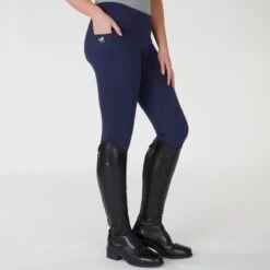 Piper Mid-Weight Tights By SmartPak - Knee Patch -Lemieux Store 32769 navy bom 879