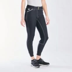 Piper Evolution Breeches By SmartPak - Full Seat -Lemieux Store 33064 black white piping 3686