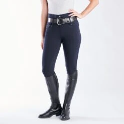 Horze Tara High Waist Silicone Full Seat Breeches 14 Horze Tara High Waist Silicone Full Seat Breeches -Lemieux Store 33186 navy 3773