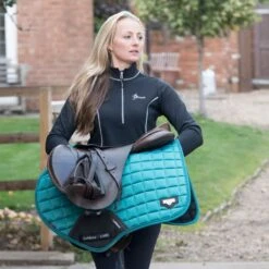 LeMieux Loire Classic Close Contact Square Saddle Pad -Lemieux Store 33261 peacock lifestyle 1