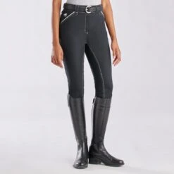 Piper Evolution High-Rise Breeches By SmartPak - Full Seat -Lemieux Store 33429 black white 8924