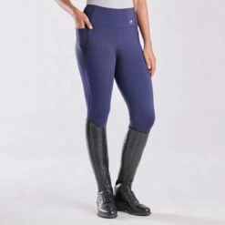 Piper Studio Tights By SmartPak - Knee Patch -Lemieux Store 33441 navy 8743