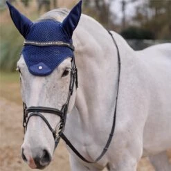 SmartPak Luxe Rider Reminders Ear Bonnet - Inhale/Exhale -Lemieux Store 33832 navy 7229