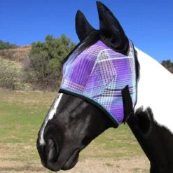 Kensington Fly Mask With Ears And Forelock Hole -Lemieux Store 34174 lavendermint 1