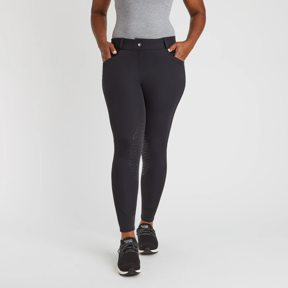 Hadley Mid-Rise Silicone Grip Breeches By SmartPak - Knee Patch 1 Hadley Mid-Rise Silicone Grip Breeches By SmartPak - Knee Patch