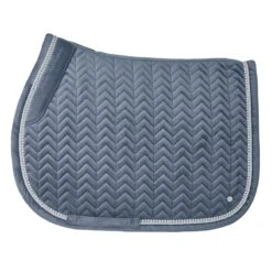 SmartPak Luxe Collection AP Saddle Pad - Velvet & Pearls Collection -Lemieux Store 34455 stormblue 5814