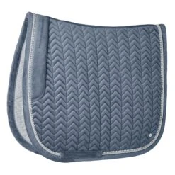 SmartPak Luxe Collection Dressage Saddle Pad - Velvet & Pearls Collection -Lemieux Store 34457 stormblue 5811
