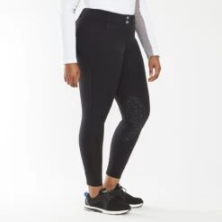 Hadley Mid-Rise Floral Silicone Grip Breeches By SmartPak - Knee Patch -Lemieux Store 34958 black 19341