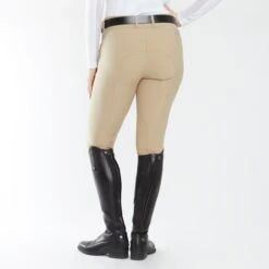 Piper Classic II Low-Rise Side Zip Breeches By SmartPak - Knee Patch -Lemieux Store 35141 tan 17269
