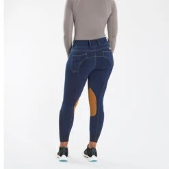 Piper Stretch Denim Curvy Fit Breeches By SmartPak- Knee Patch -Lemieux Store 35568 bluedenim 4