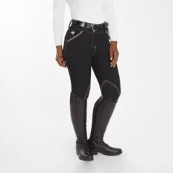 Piper Evolution Curvy Fit Breeches By SmartPak - Knee Patch -Lemieux Store 35579 blackwhite 3978