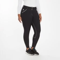 Piper Evolution Curvy Fit Breeches By SmartPak - Knee Patch -Lemieux Store 35579 blackwhite 4860
