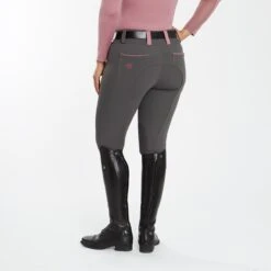 Piper Evolution Curvy Fit Breeches By SmartPak - Knee Patch -Lemieux Store 35579 charcoallightrosewood 2