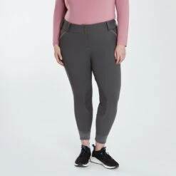 Piper Evolution Curvy Fit Breeches By SmartPak - Knee Patch -Lemieux Store 35579 charcoallightrosewood 3