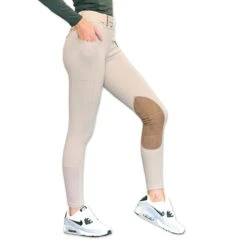 Free Ride Equestrian Pro Zip Front Knee Patch Breech 7 Free Ride Equestrian Pro Zip Front Knee Patch Breech -Lemieux Store 35681 beige 4