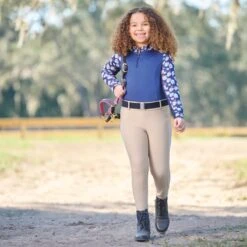 Piper SmartCore™ Block Print Long Sleeve Kids 1/4 Zip Sun Shirt By SmartPak - Clearance!